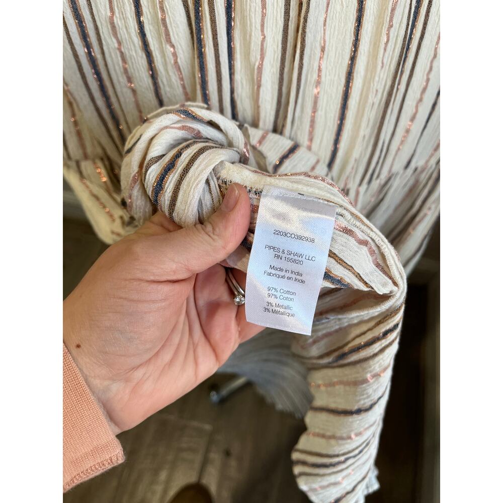 Veronica Beard Michi Metallic Stripe Maxi Dress Elegant Occasion Size Large - Picture 7 of 11
